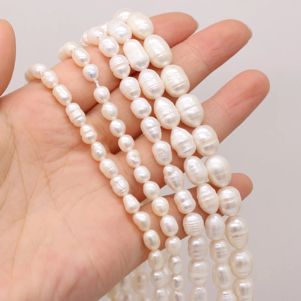 Natural Freshwater Pearl Beads Quality Rice Shape 100% Real Pearls Bead For Jewelry Making DIY Women Bracelet Necklace Earrings