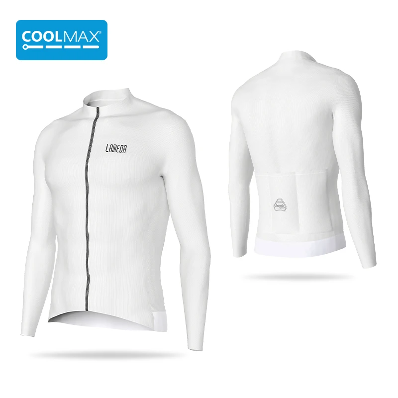 

LAMEDA Men Cycling Jersey Summer Long Sleeve Breathable Bicycle Racing Shirt Quick-Dry Sportswear Road Bike Clothes With Pockets