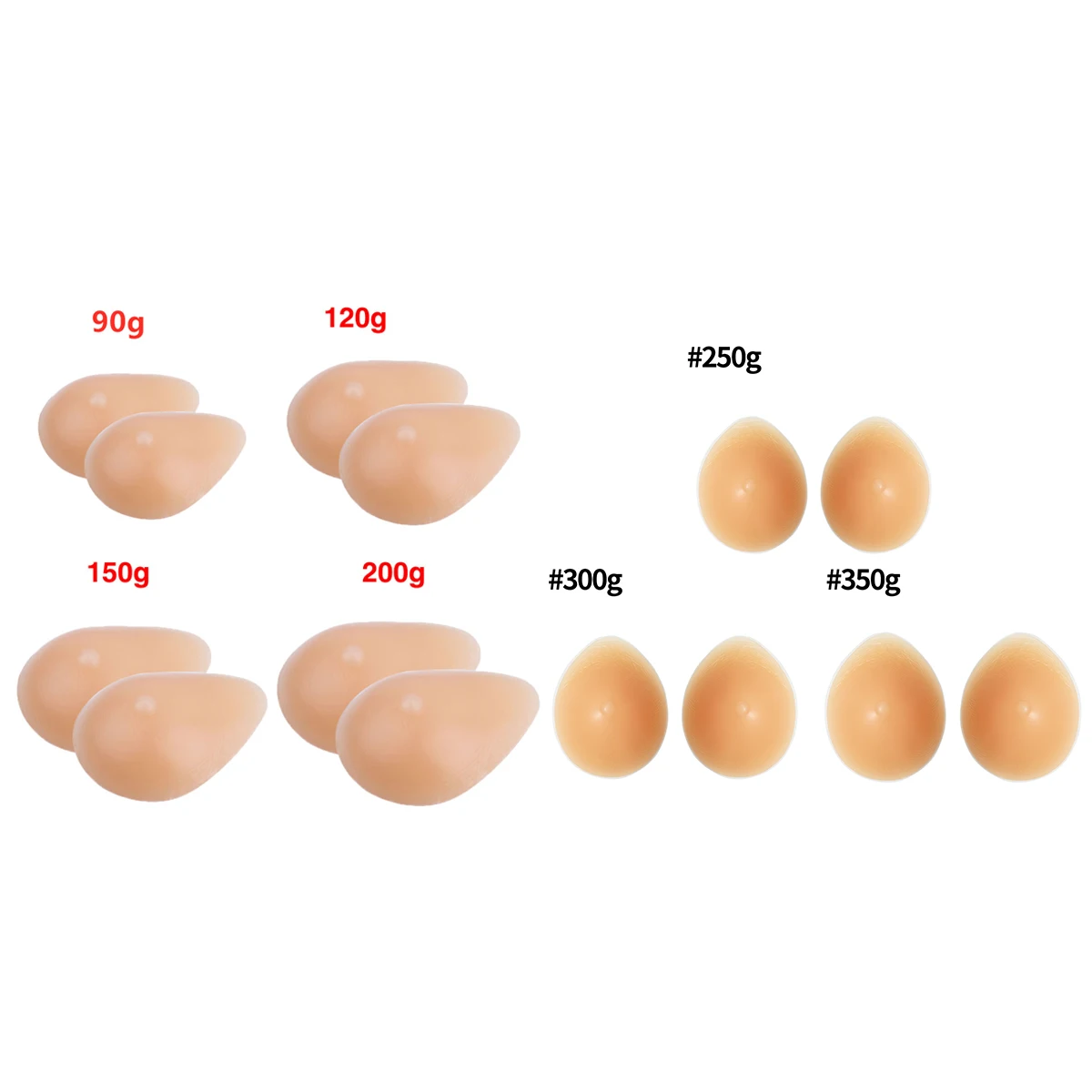 2Pcs Nude Soft Silicone Breast Pad Waterdrop Shaped Fake Breast Mastectomy Prosthesis Breast Pad