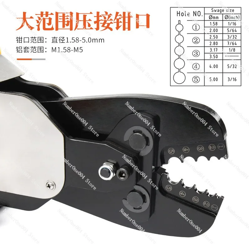 1.5-5mm Round Aluminum Buckle Steel Wire Rope Sea Fishing Anchor Fish Hook Crimping Machine