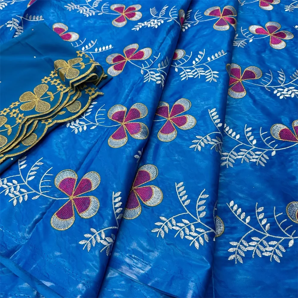 

Уникальная африканская ткань Bazin Riche Brode 5+2 ярда, высококачественное кружево Bazin Riche 2026, 100% хлопковые кружевные материалы для одежды