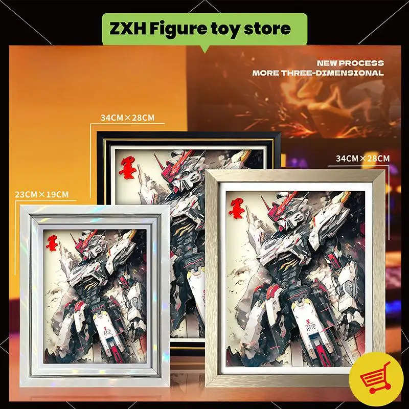 Pg Anime Peripheral The Anime Figurine Decoration Hand-Made Mg Unicorn Attacking Free Animation Stereoscopic Painting Decoration