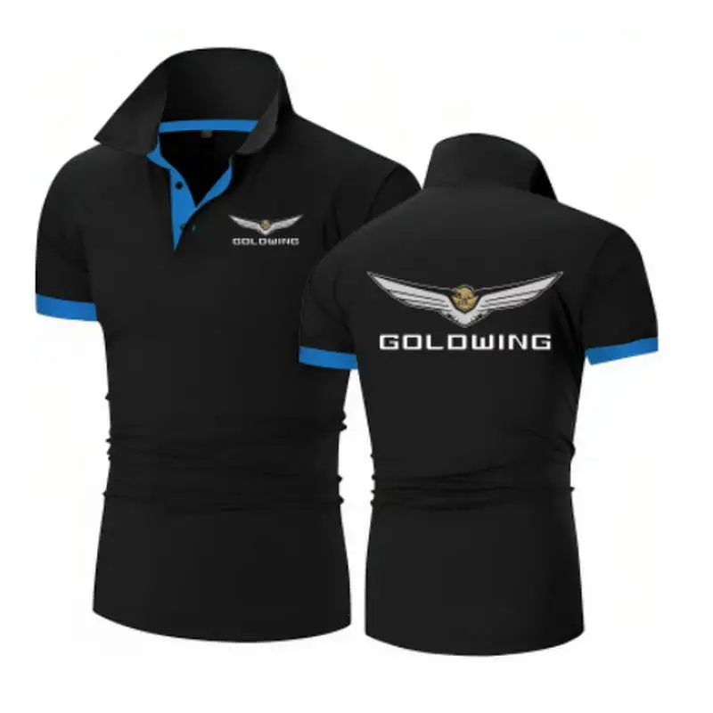 Image of Goldwing Gl1500 GL1800 Japanisches Motorrad-Poloshirt für Herren, lässig, einfarbig, Sommermode, Marken-Poloshirts, M-5XL