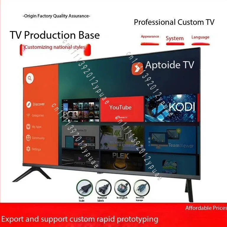 55 Inch 4K UHD Smart LED TV Global Version 110V-220V Universal Voltage Television for Overseas Use