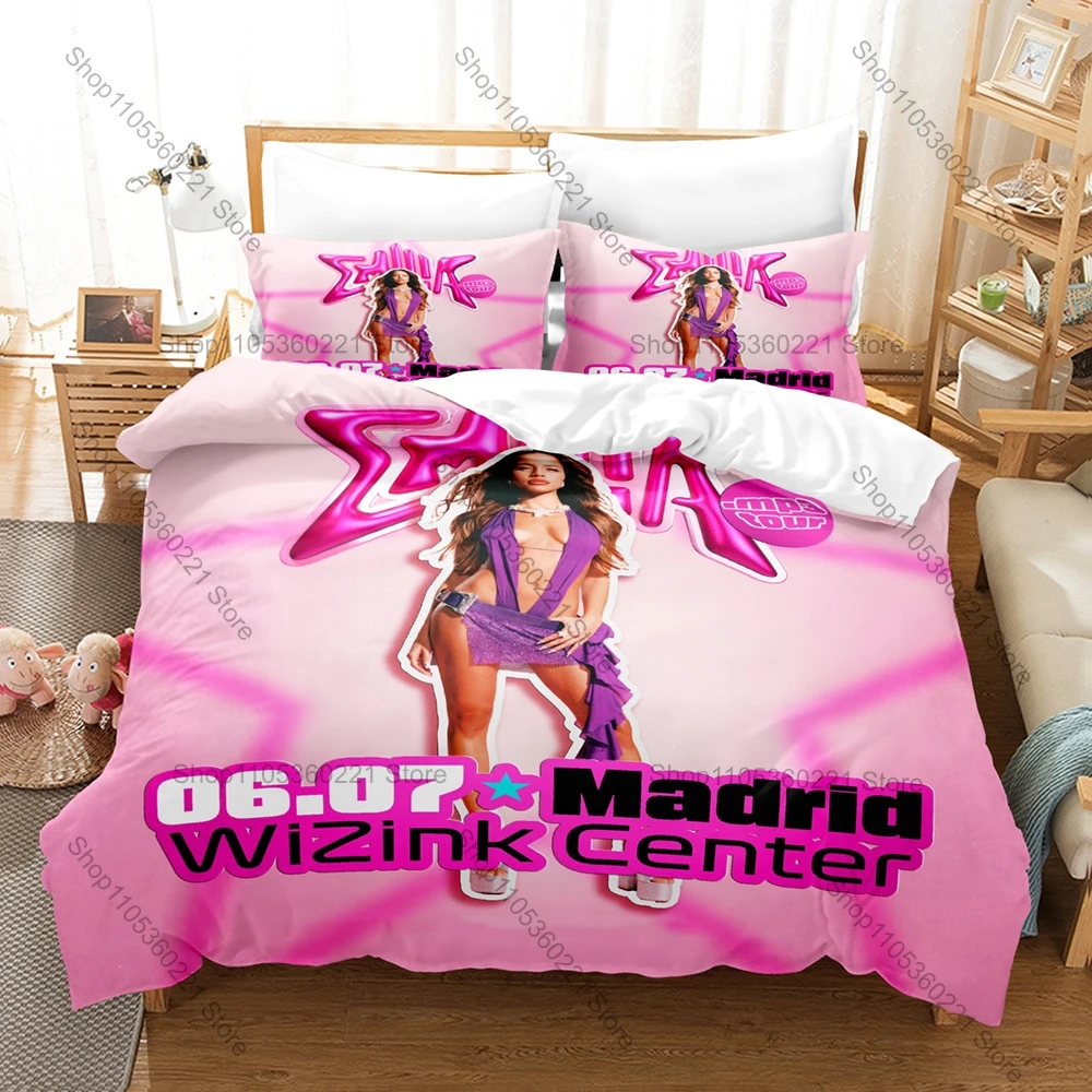 Argentine Urban Pop Star Emilia Mernes Full Printed 3PCS Bedding Duvet Cover + 2 Pillowcases Teen Dorm Home Decoration