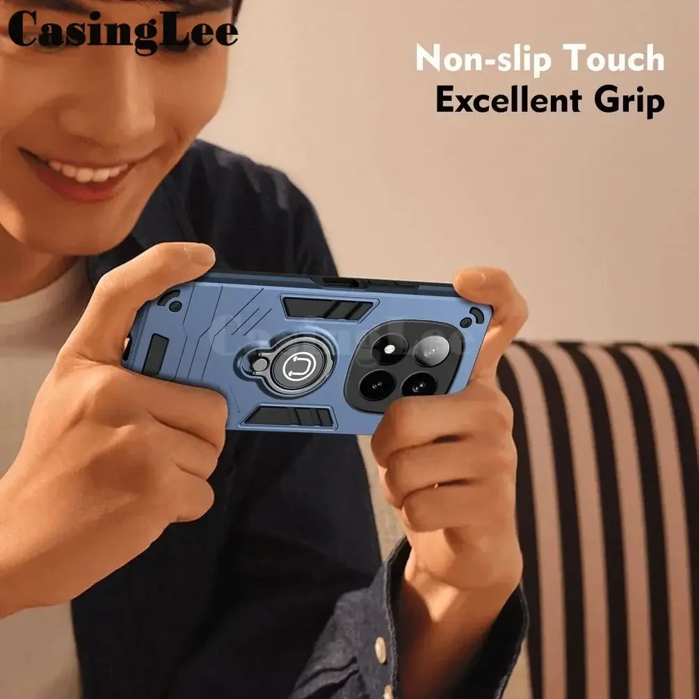 For Redmi Note 14 Pro Plus Case Kickstand Bumper Phone Shell Heavy Duty Armor Hard for Redmi Note 14 Pro Plus 14 Cover