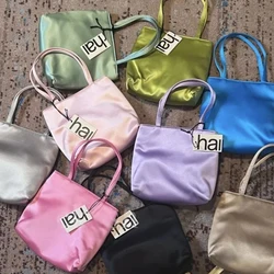 Women's Colorful Silk Satin Velvet Square Handbag Fashion Tote Shoulder Crossbody Bag for Phone Lipstick Coin Purse