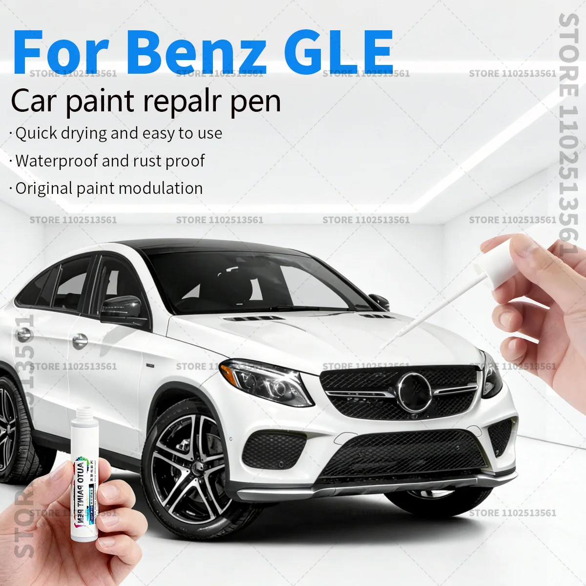 Paint Repair Pen Touch Up Scratch Remover DIY Auto Accessories  For Mercedes Benz GLE 1997-2025 W164 W166 W167 C167 Black White