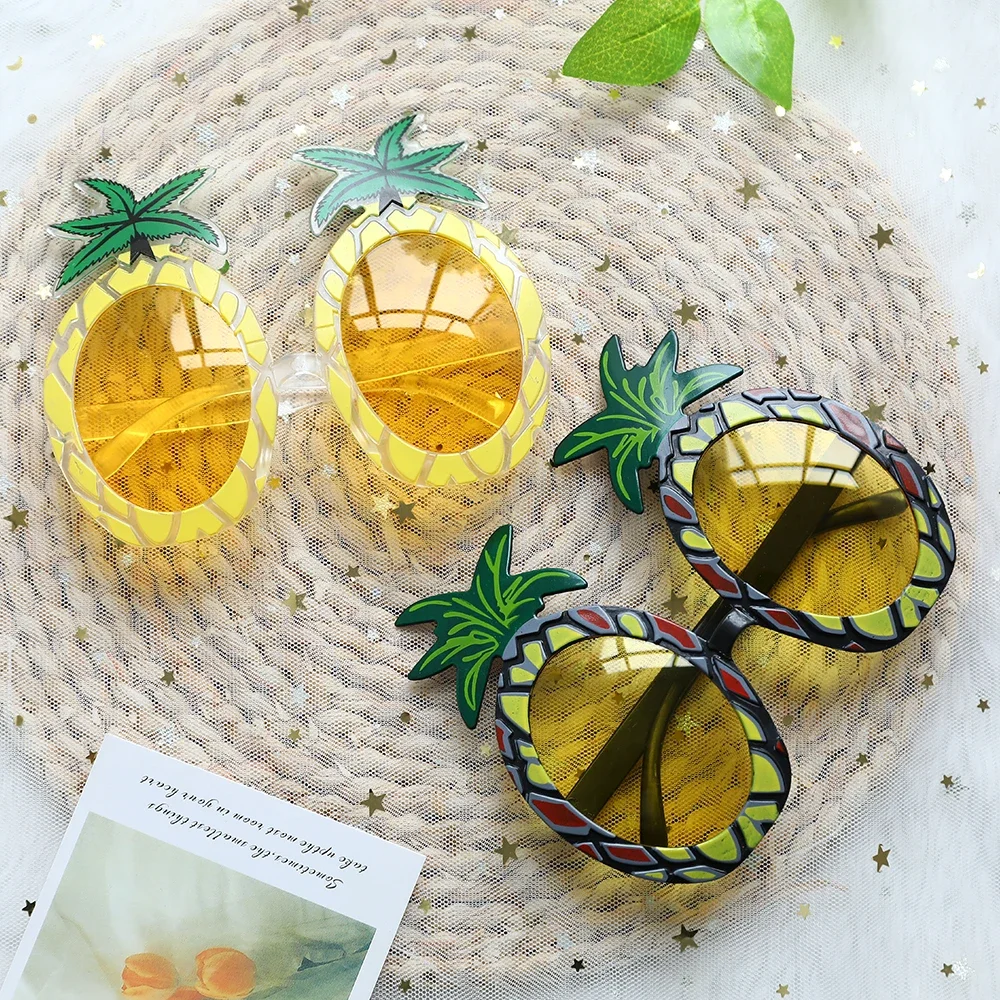 Summer Hawaii Party Pineapple Glasses Fruit Shape Glasses Hawaiian Tropical Pineapple Sunglasses Birthday Party Supplies Toys