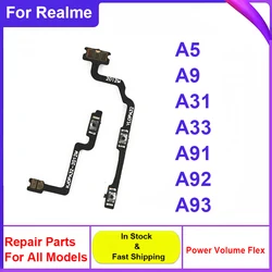 Cable flexible de potencia de volumen para OPPO A5, A9, A31, A33, A91, A92, A93, 2020, 4G, botones de encendido y apagado, Botón lateral Voulme