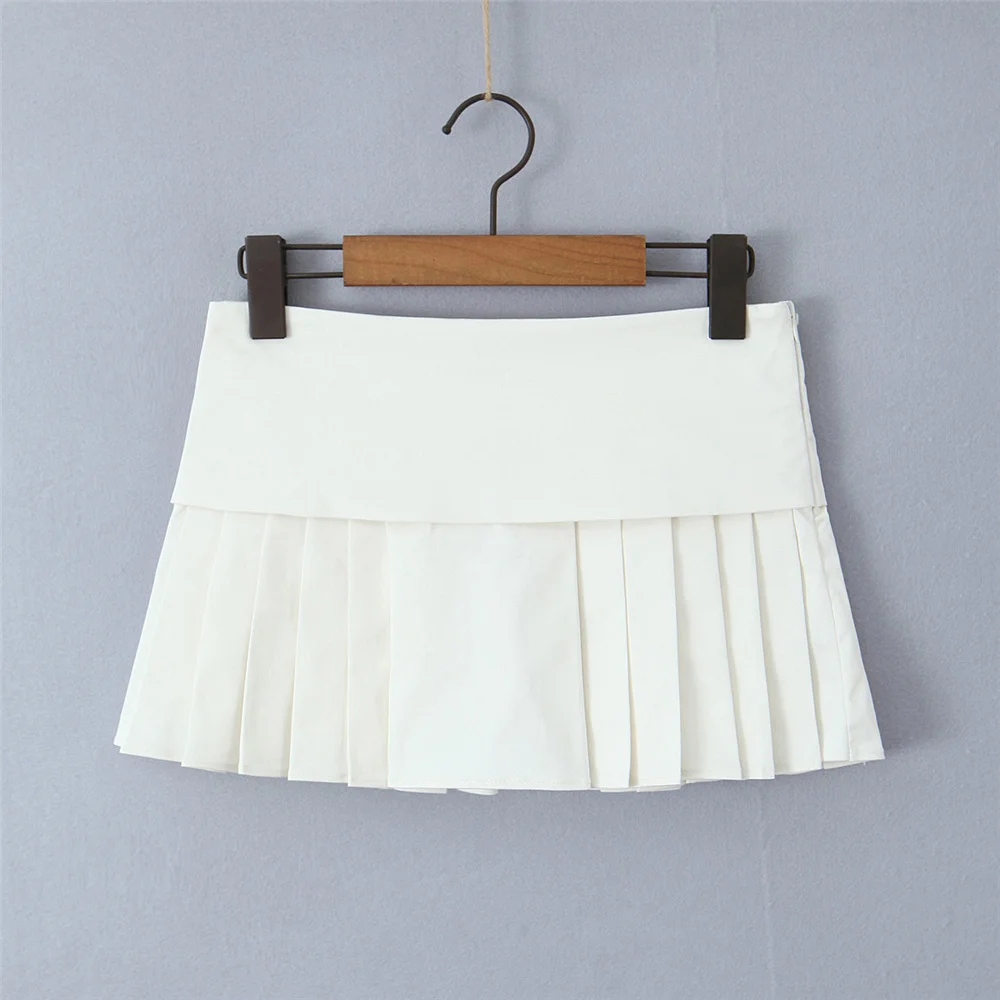 Black mini skirts vintage y2k clothes kawaii cute skirts korean fashion Summer white skirts for women micro skirts pleated white