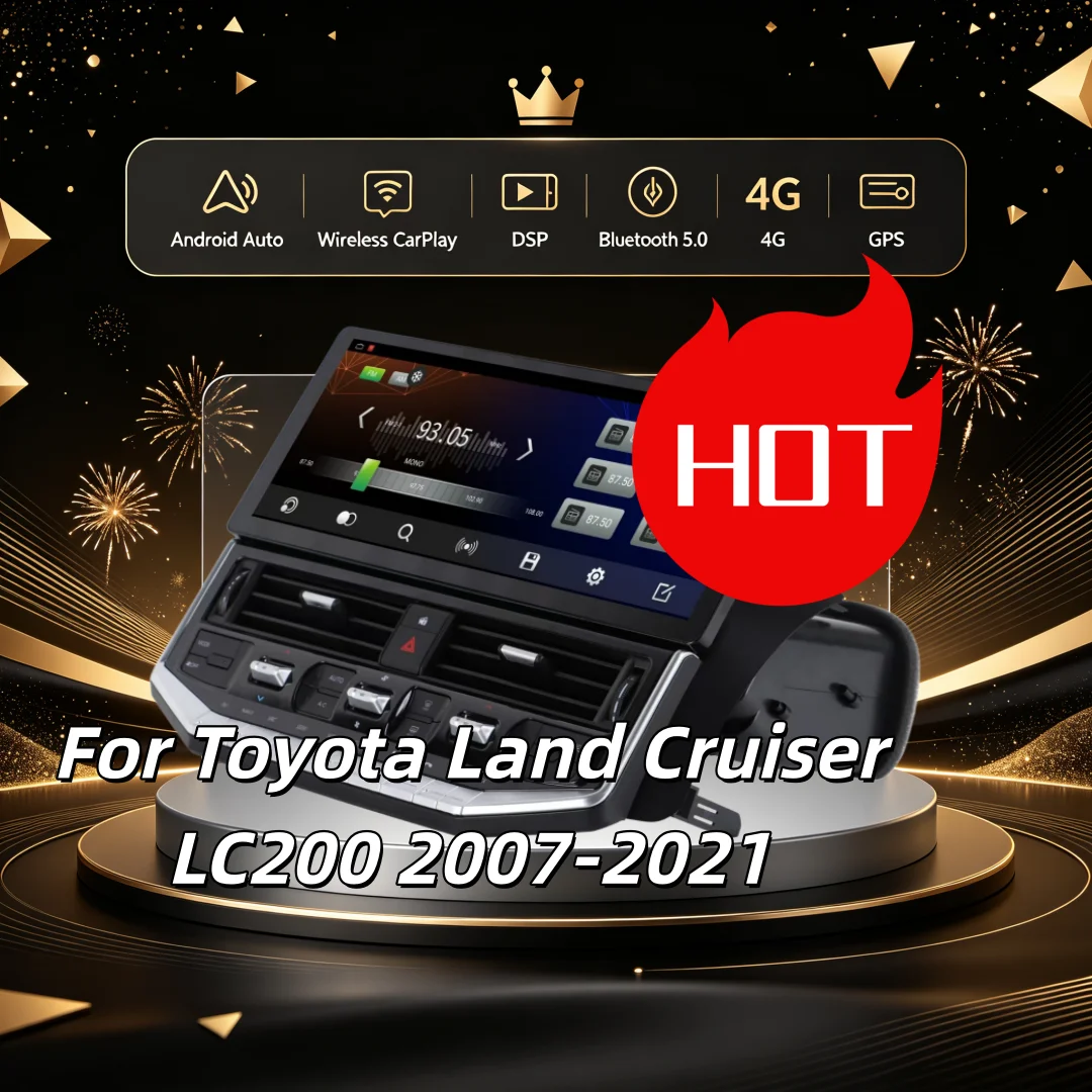 Car Radio For Toyota Land Cruiser 200 LC200 2008-2022 Android QLED Touch Screen Multimedia Player GPS Navigation Stereo 4G BT5.0