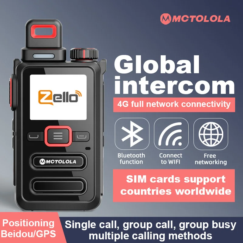 MOTOLOLA 2G/4G/5G Radio di rete Android Bluetooth Telefono PTT Wifi GPS Global POC Walkie Talkie Compatibile con Zello o Real ptt