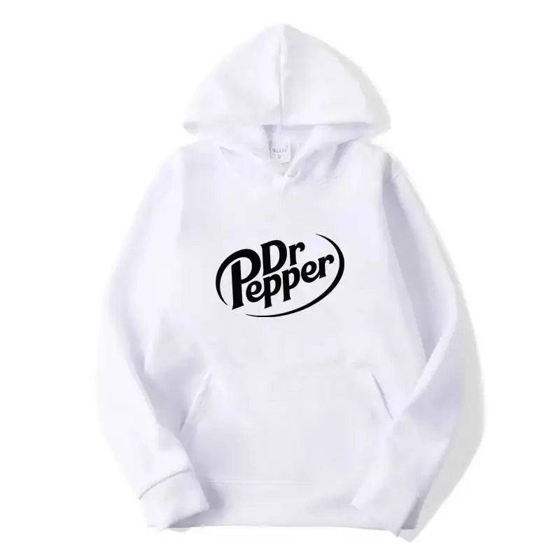 Осень 2021, теплые толстовки с принтом букв Dr Pepper, уличные мужские модные флисовые толстовки, повседневные пуловеры унисекс, топы Tre Fashion