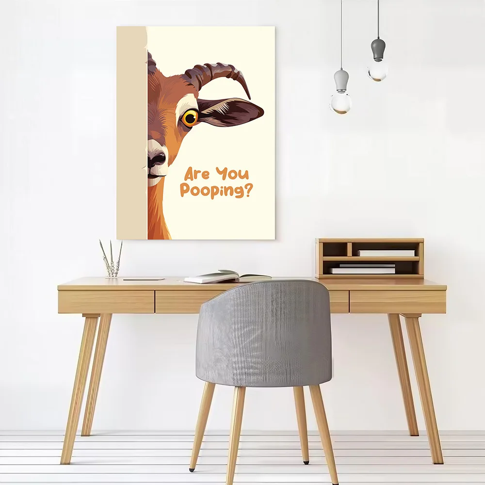Funny Antelope Question Canvas Print Perfect Gift for Fans Lovers Personalized Wall Art Poster for Bedroom Bathroom Decor Mural