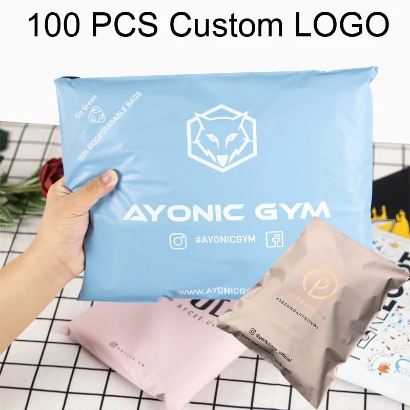 Matte Black Custom 100% Biodegradable Compostable Poly Mailer Polymailer Clothing Mailing Packaging Shipping Bag for Clothes