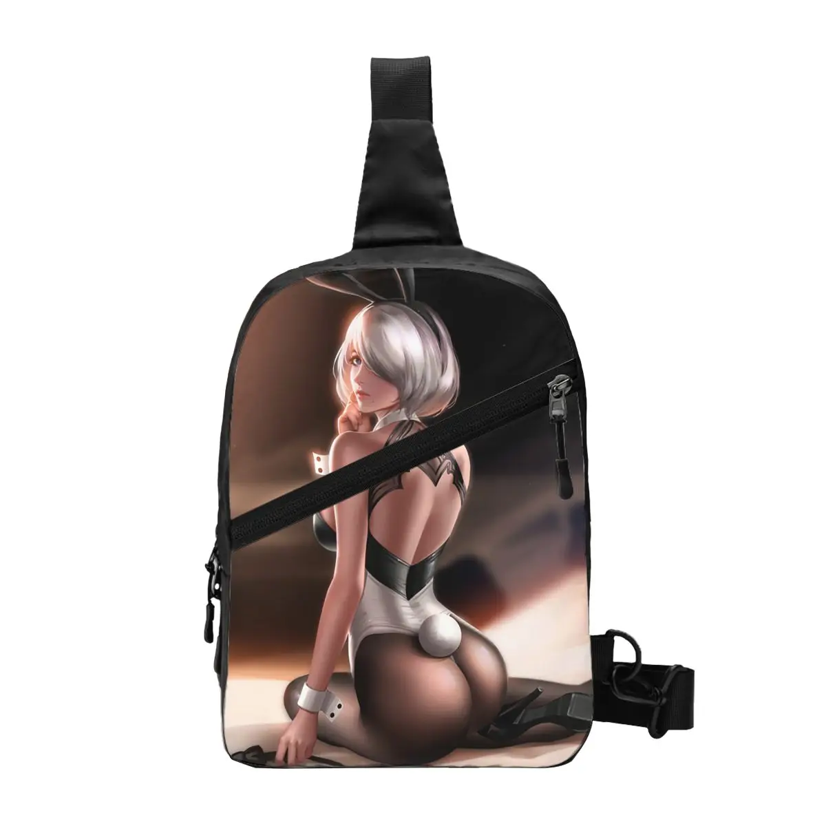 

Nier Automata Anime Hentai Girl Sling Chest Bag Customized Sexy YoRHa 2B Thighs Thicc Ass Butt Shoulder Crossbody Backpack