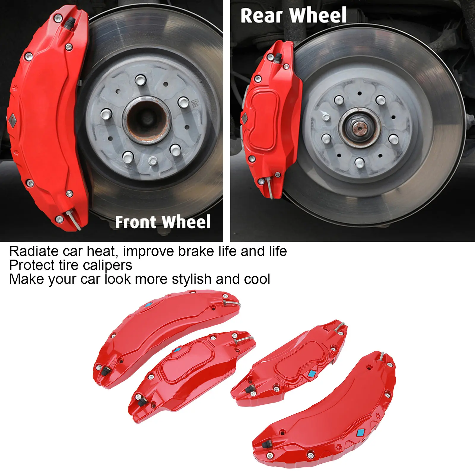 

4PCS Car Caliper Cover Aluminium Alloy Disc Brake Caliper Guard Replacement For Tesla Model 3 18in 19 in Wheels Hub