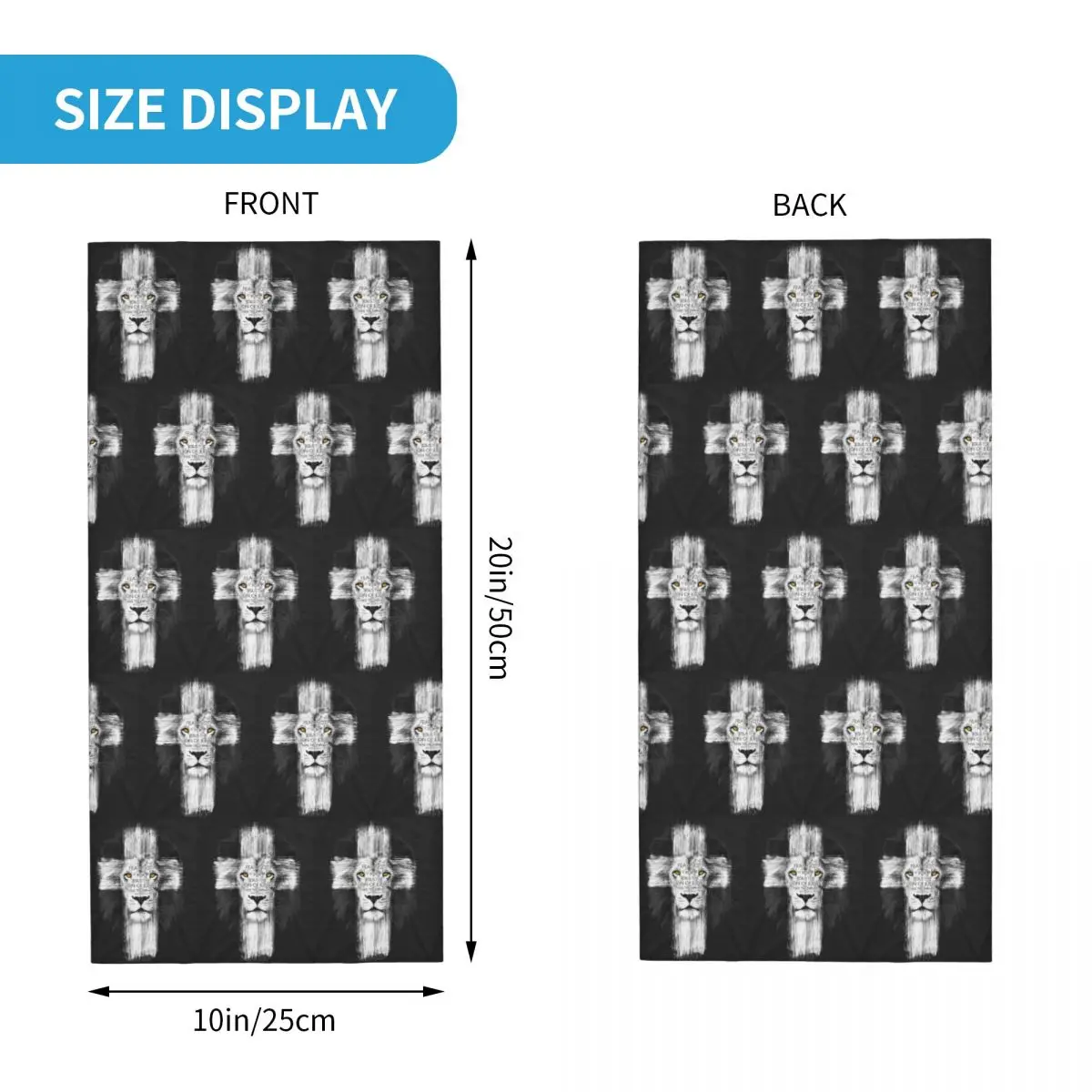 أسد يهوذا يسوع الصليب الإيمان المسيحي باندانا الرقبة الجراب قناع مطبوع وشاح بالاكلافا الدافئة للرجال النساء الكبار تنفس