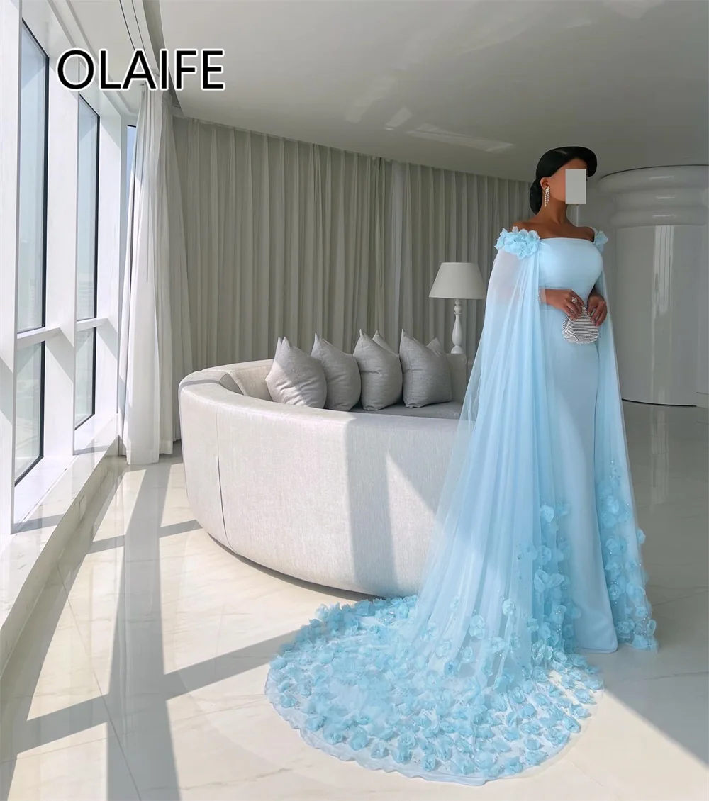 Elegantes formelles Abend-Partykleid aus Satin mit U-Boot-Kragen und 3D-Blumenspitze, rückenfrei, Hof-Abschlussballkleid für Damen, individuell gestaltet