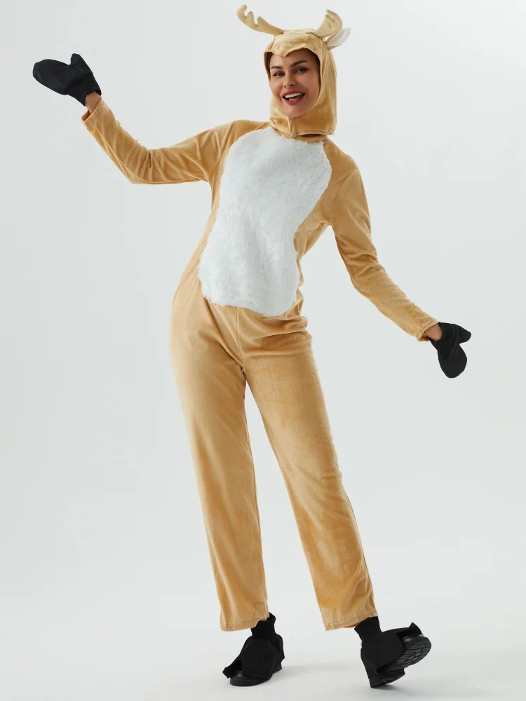 

Костюмы для Хэллоуина с оленем, цельные костюмы, подходят для выступления на сцене, одежда для родителей и детей