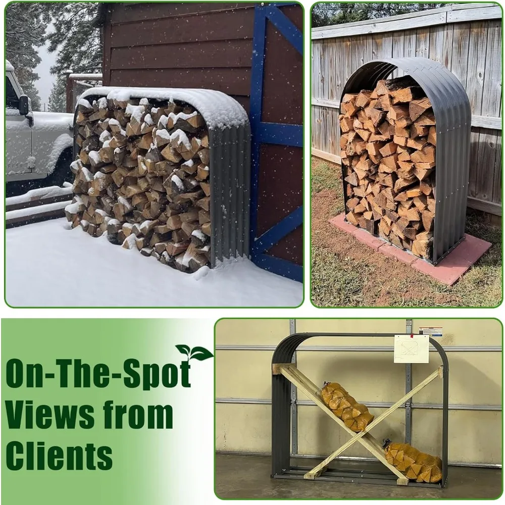 Galvanized Steel Storage Rack para lenha ao ar livre, Lumber Storage Stand, Metal ondulado Log Rack, Heavy Duty