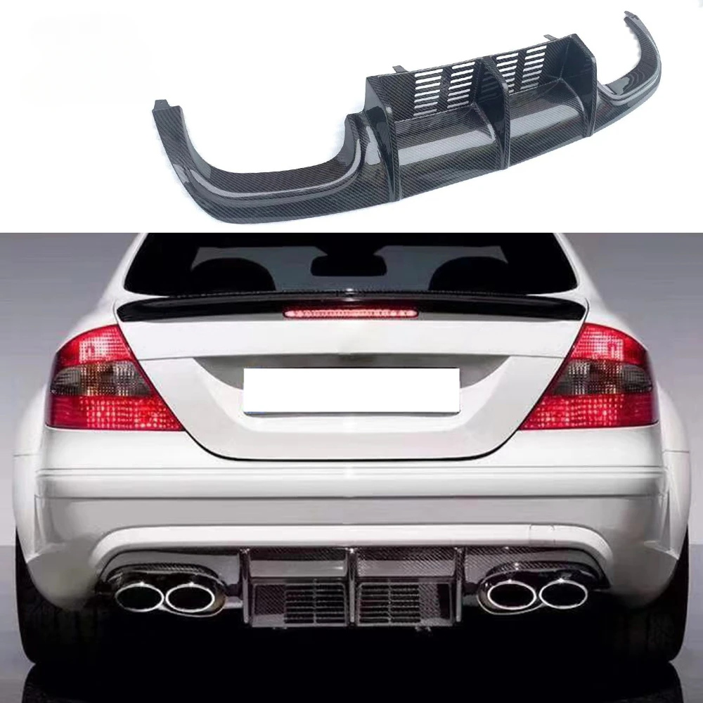 

Carbon Fiber Boot Spoiler Splitter Guard Cover For Mercedes-Benz CLK W209 Rear Diffuser Bumper Lip Body Kit