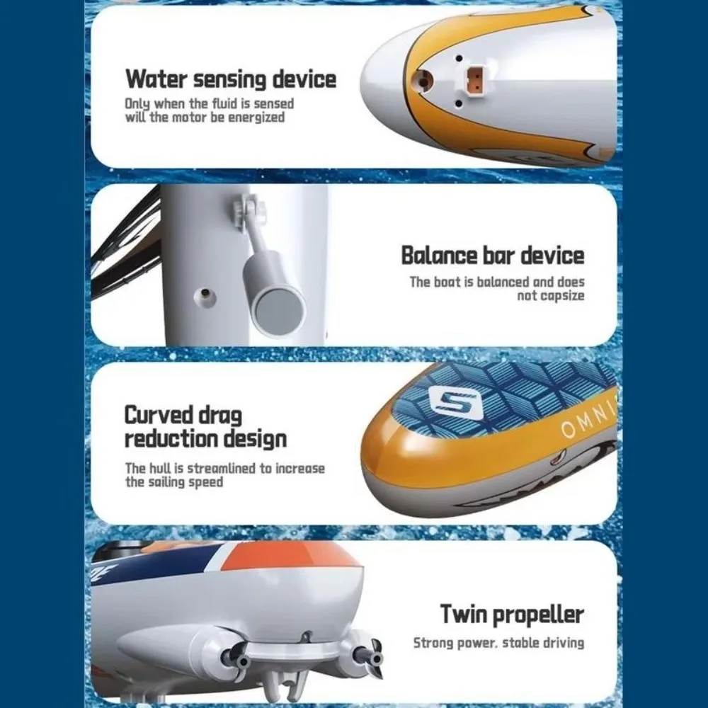 Sailing Waterproof RC Boat Low Speed Balanced Speedboat High Speed Electric Boat Pool