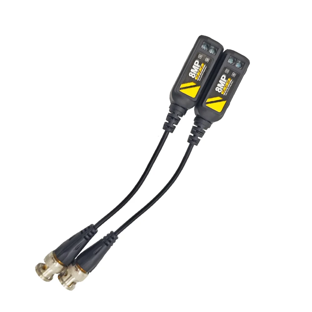 8MP CCTV Video Balun Connectors Passive AHD/TVI/CVI/CVBS Signal Transceivers Compatible with 8MP/5MP/4MP/1080P Single Channel