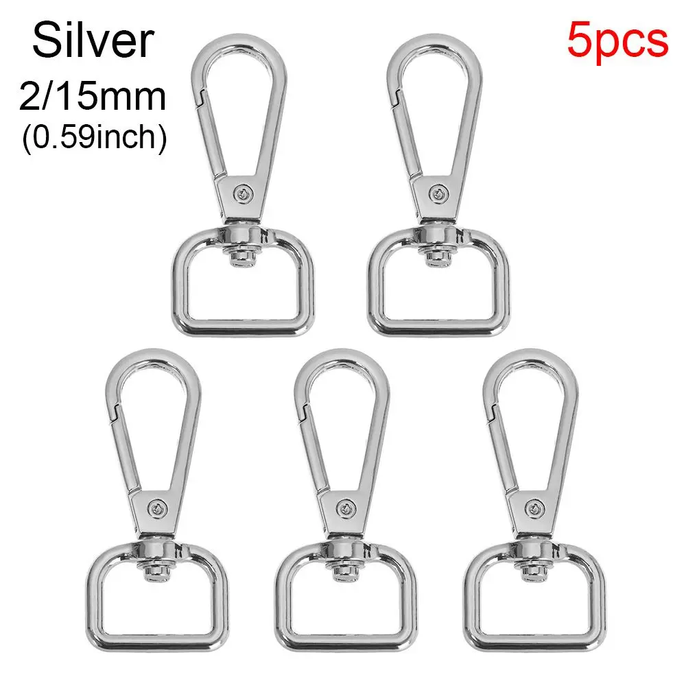 5pcs Metal Split Ring Bag Part Accessories Bags Strap Buckles Collar Carabiner Snap Lobster Clasp Hook