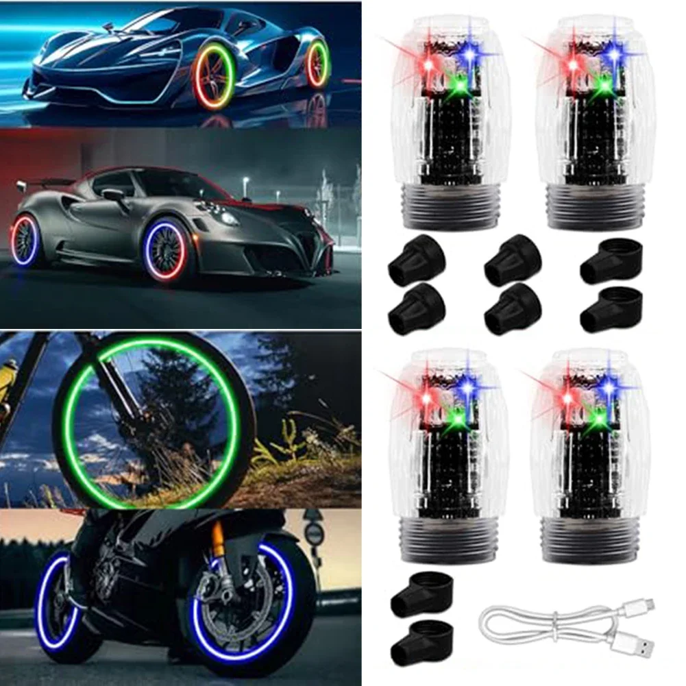 

﻿ LED Wheel Lights Car Tire Valve Caps-Neon Light Bulb Car Motorcycle Bicycle Valve Cover Auto Exterior Neon Wheel Tire Light