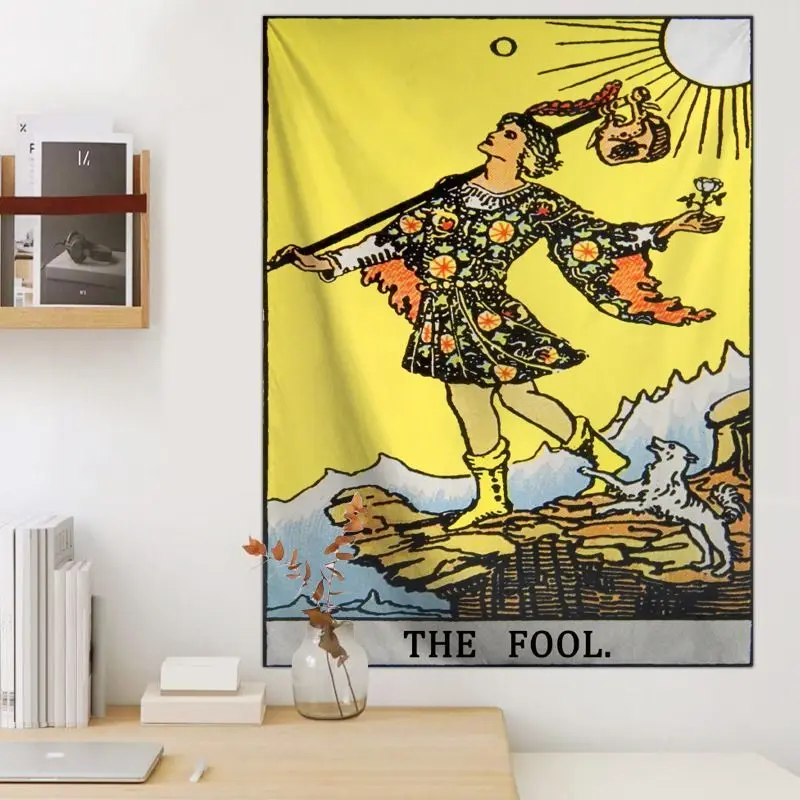 VIKAMA Smith Waite Tarot Lovers Card Wall Tapestry Mystic Divination Witchy Room Home Decor Lightweight Soft Durable Cozy Gift