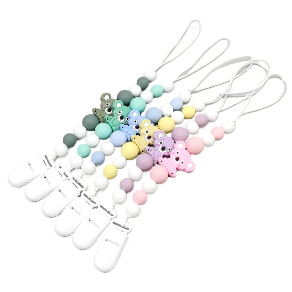 

Зажим для детской соски в форме животного, нетоксичный силиконовый поводок для детской соски, цепочка для пустышки с защитой от падения для маленьких девочек и мальчиков