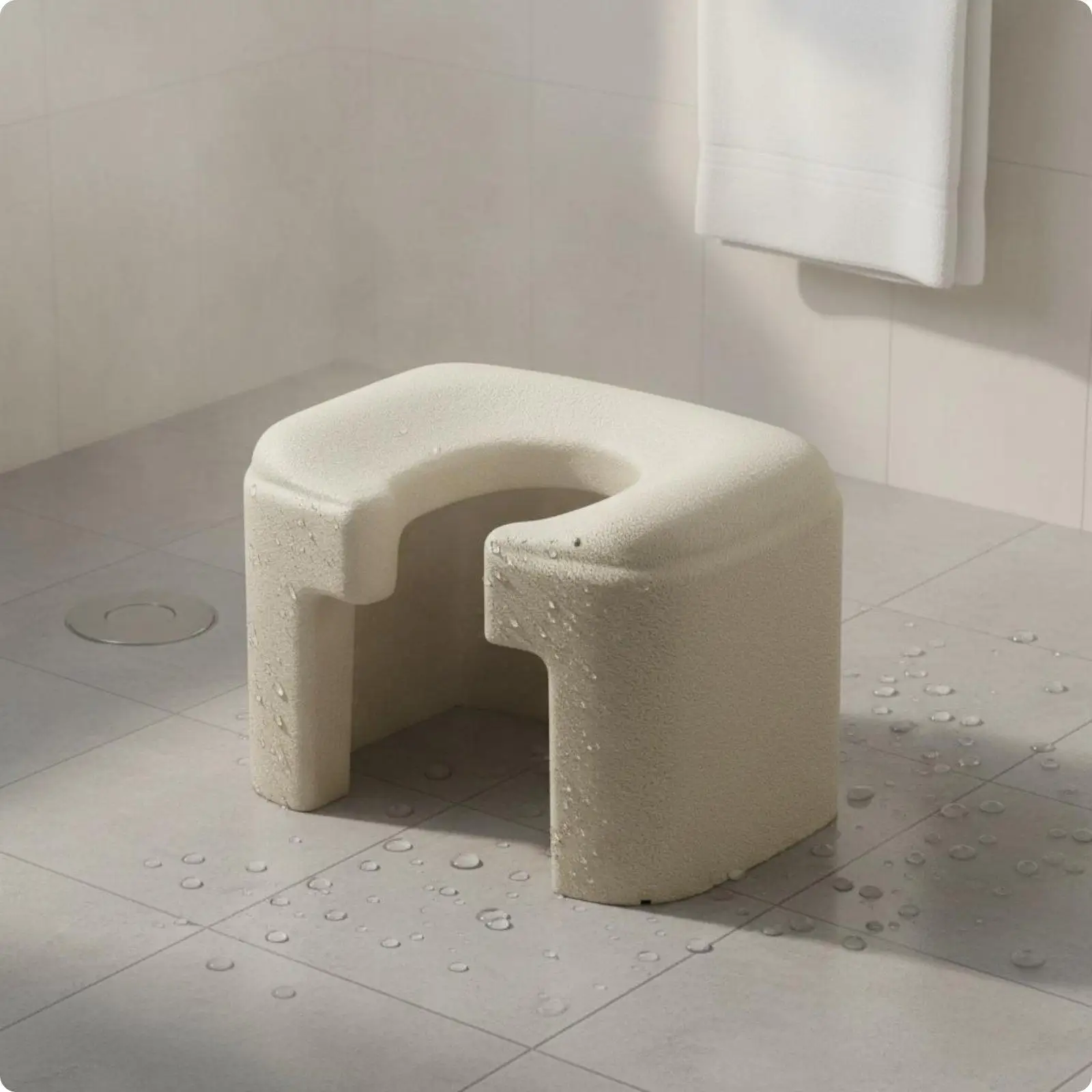 Lightweight Bathroom Seat Expanded Polypropylene Bath Stool for Women Elderly and Disabled Home Use