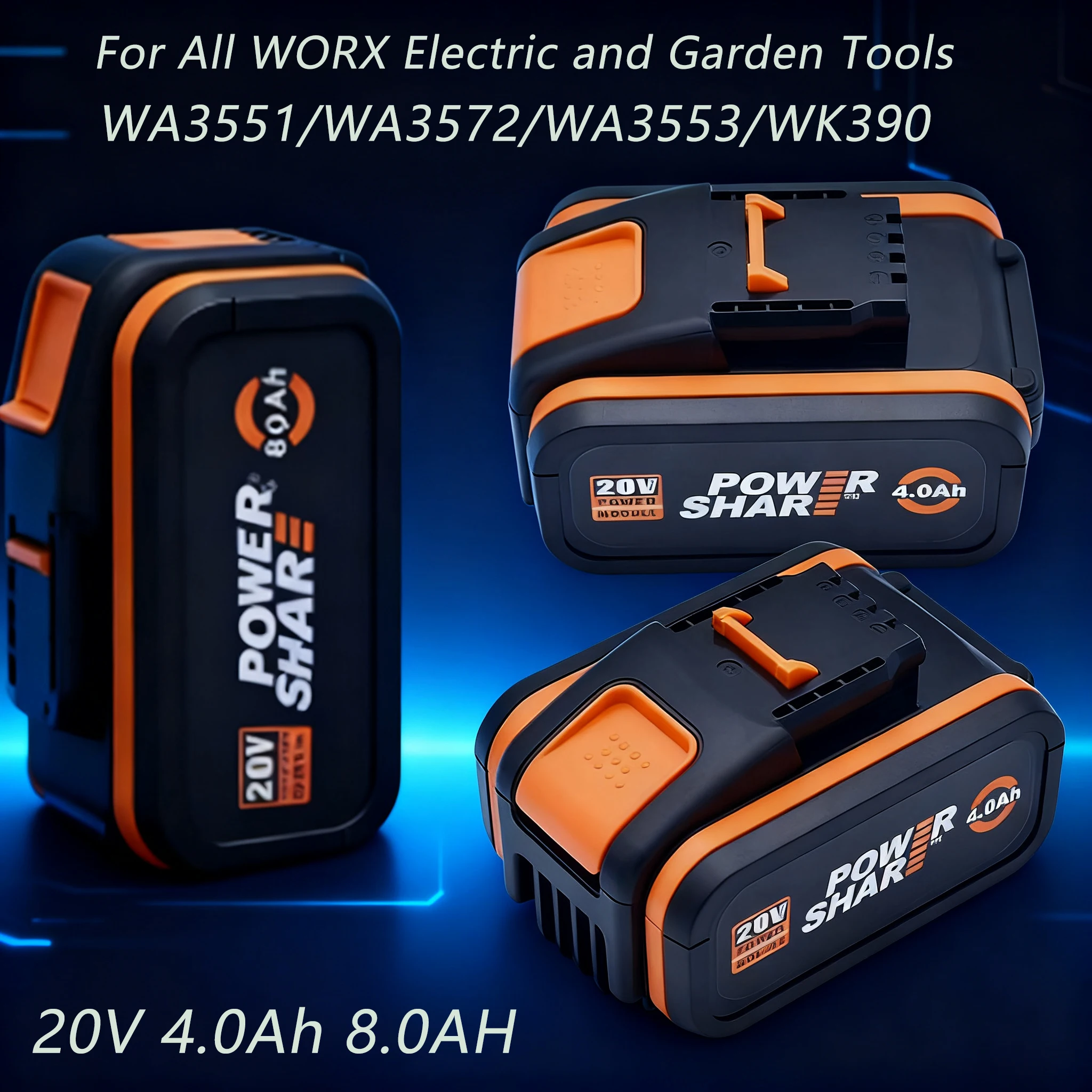 

For Worx WA3553 20V 6000mAh Lithium-ion Battery Cordless Power Tool WA3572 WA3553 WX390 WA3551 WX176 WX178 Spare Batteriies