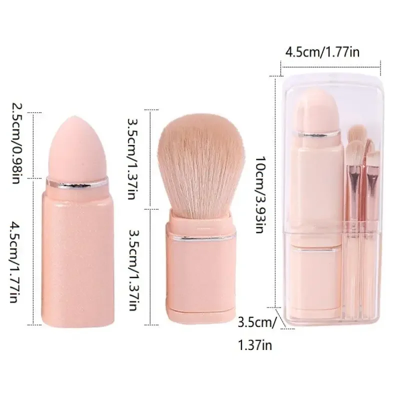 8 en 1 carré Portable télescopique brosse maquillage brosse ensemble ombre à paupières brosse correcteur beauté brosse outil maquillage brosse