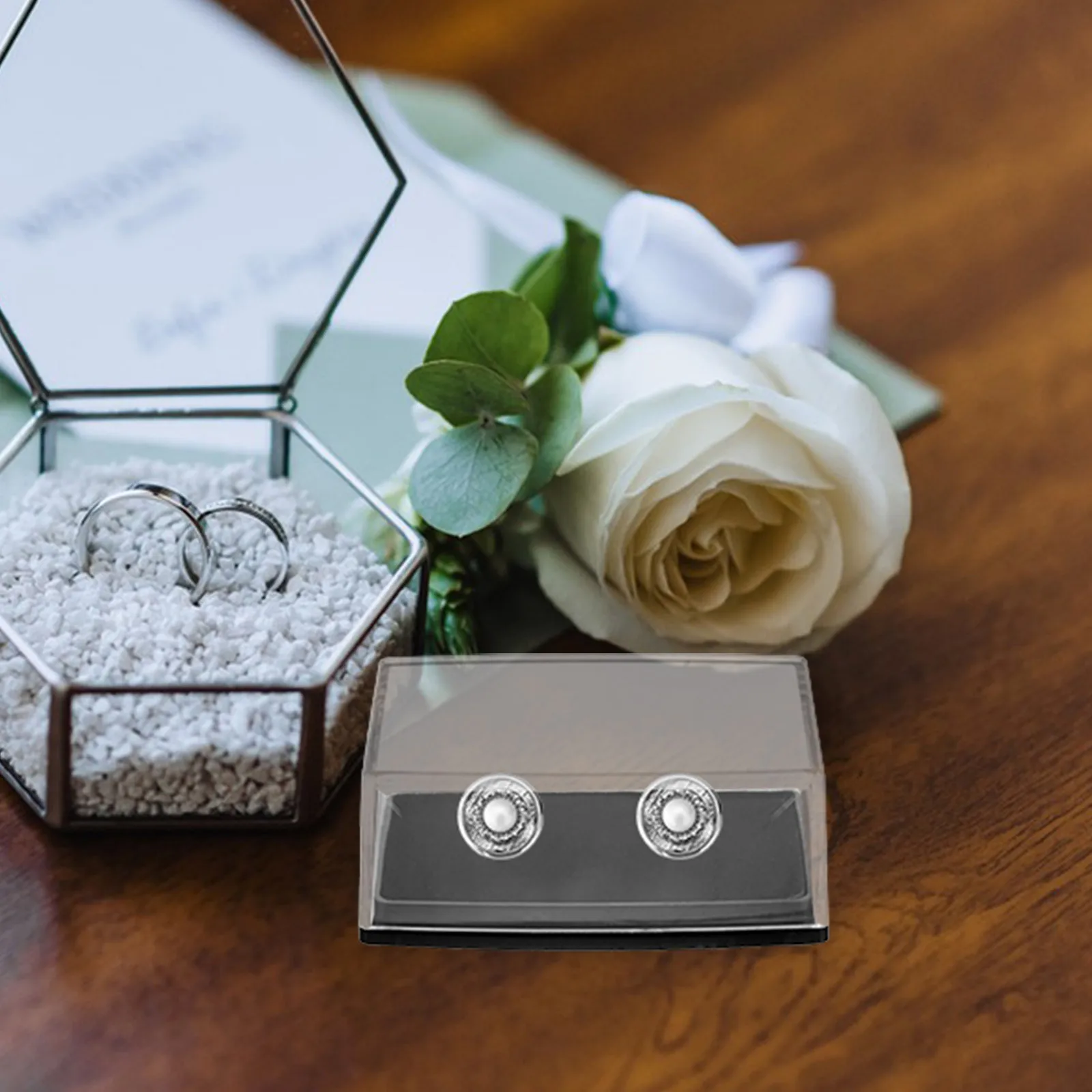 

18pcs Cufflinks Box Black Travel Jewelry Organizer For Men Clear Ring Storage Case Portable Cufflink Holder Plastic Box For