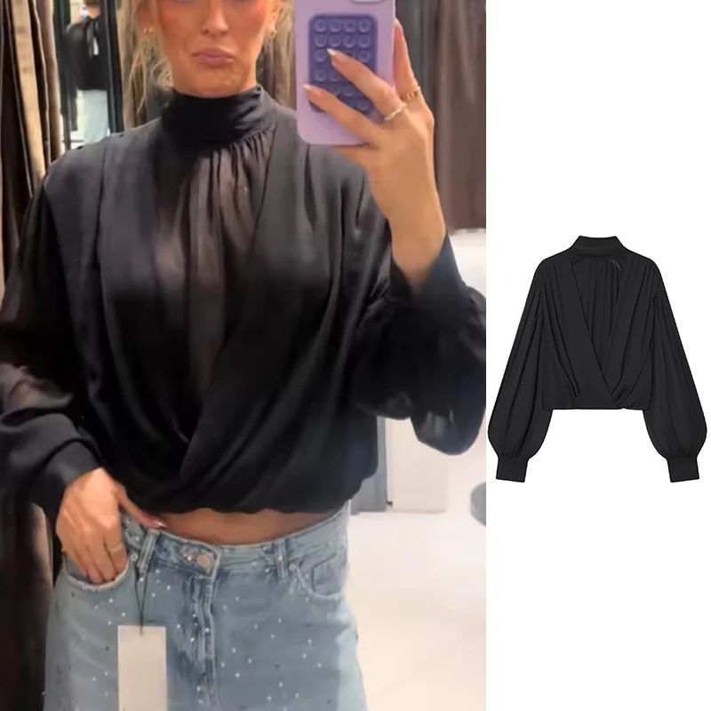 

Women's 2026 New Perspective Shirts Tops Fashion Loose Long-Sleeved Elegant Spring Blouses Chic Youth Street Travel Blouses Tops