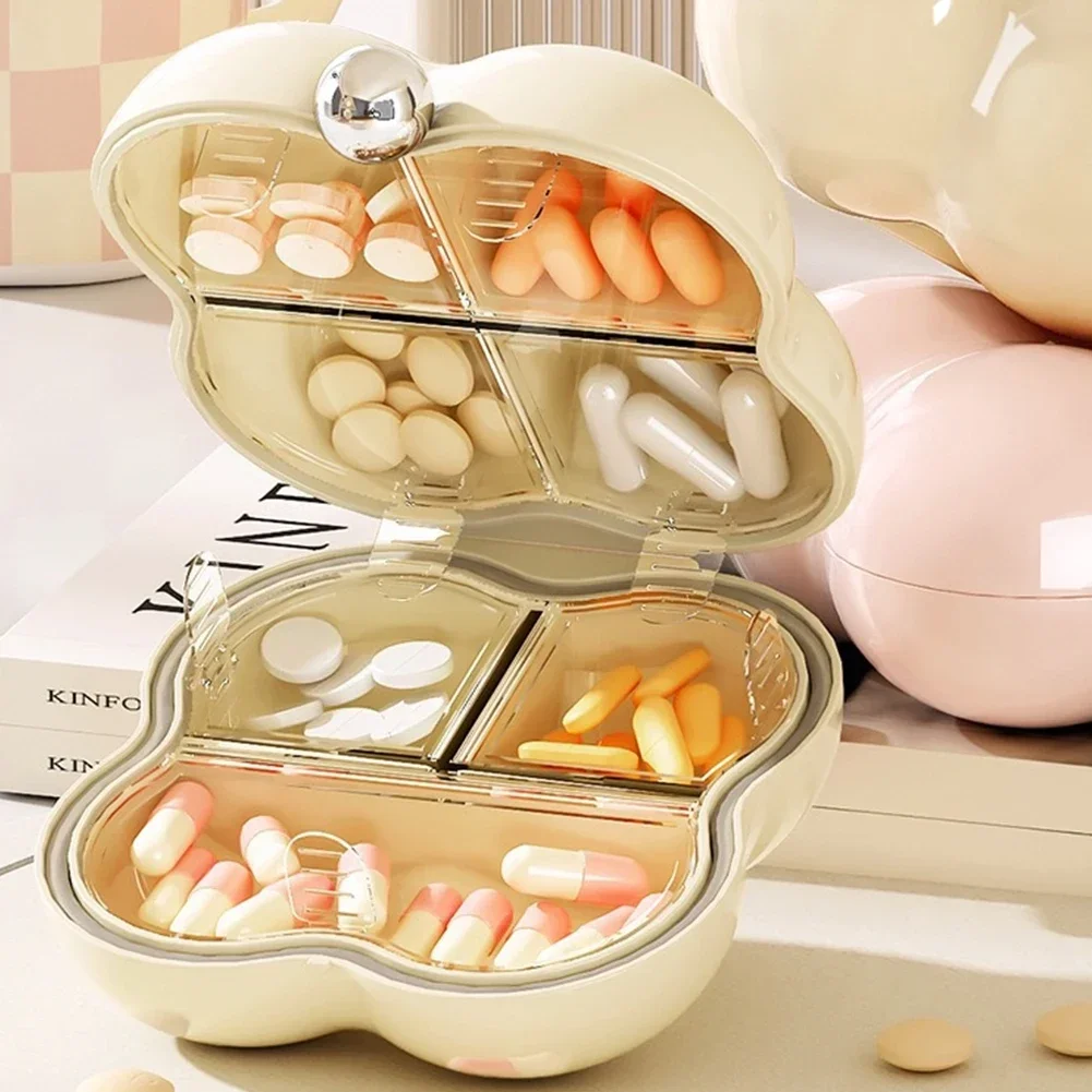 New Mini Portable Candy Pill Case Candy Color For Pill Organizer Medicine Box Drugs Container Round Plastic Organizer Storage