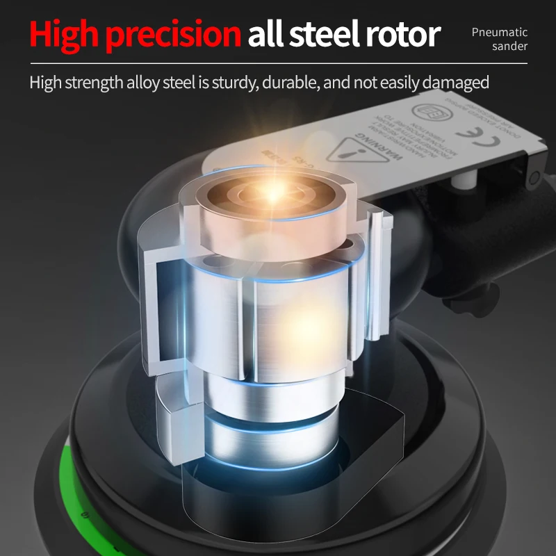 เครื่องขัดลมแบบวงโคจร Rebekah R5Pro ขนาด 5 นิ้ว (125 มม.) เครื่องขัดลม เครื่องขัดเงา เครื่องมือลม สำหรับขัดรถยนต์ งานไม้ ขัดโลหะ