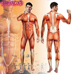 Body ajustado de LICRA para hombre y mujer, traje de Cosplay de manga larga para Halloween, fiesta de carnaval, traje de cuerpo completo, Catsuit muscular