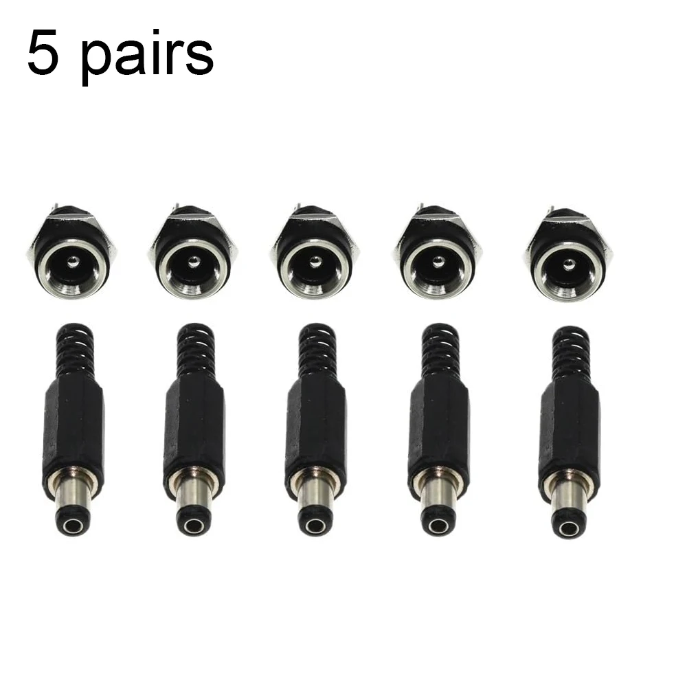 10PCS 12V 5.5x2.1mm Plastic Male Plug DC022 DC Power Socket Female Jack Screw Nut Panel Mount Connector