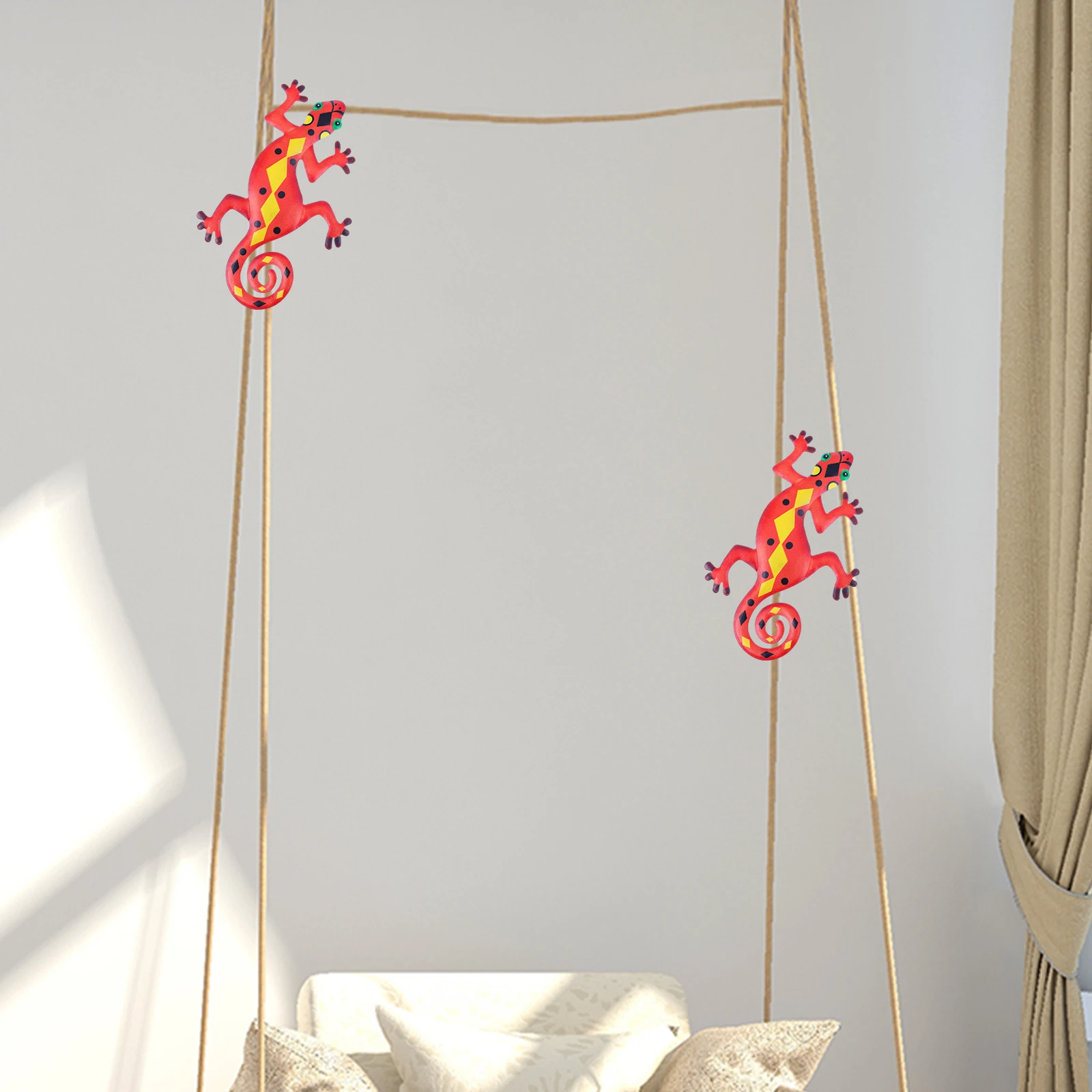 

Креативное украшение на стену с железным гекконом, металлическое подвесное украшение, аксессуар для домашнего декора для сада, спальни, офиса, гостиной