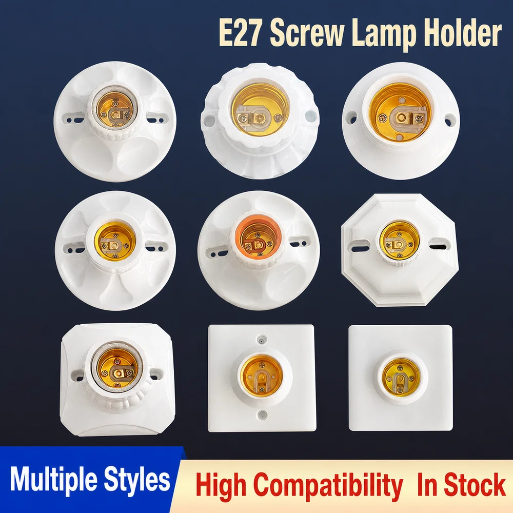 Insulated Flame Retardant Lamp Base Compatible Home Office Lighting E27 Screw Lamp Holder Ceramic Bakelite Lamp Holder