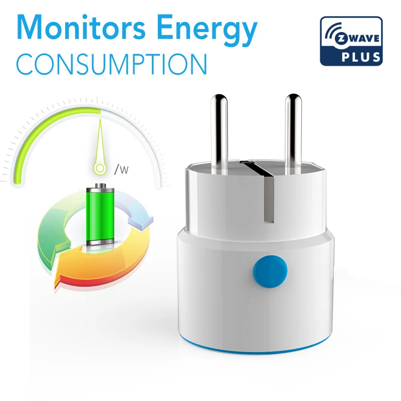 A45U  Home Automation Z-Wave Smart Plug Zwave Appliance Module On/Off Plug-in Outlet with Home Alarm System EU Plug