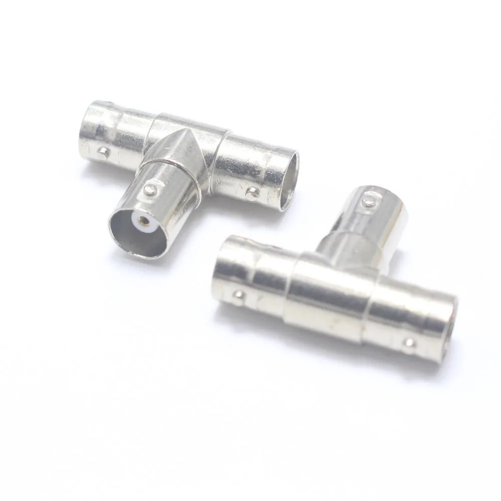 1/3/5pcs BNC Female Head Metal T-type Surveillance Video Signal Distribution Q9 2 in 1 kkk Connector