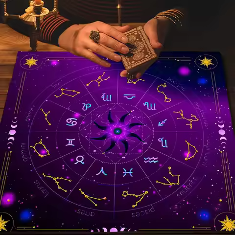 VIKAMA Mandala Flower of Life Tarot Deck, Altar Mat, Suitable for Divination, Meditation, and Spiritual Witchcraft Supplies