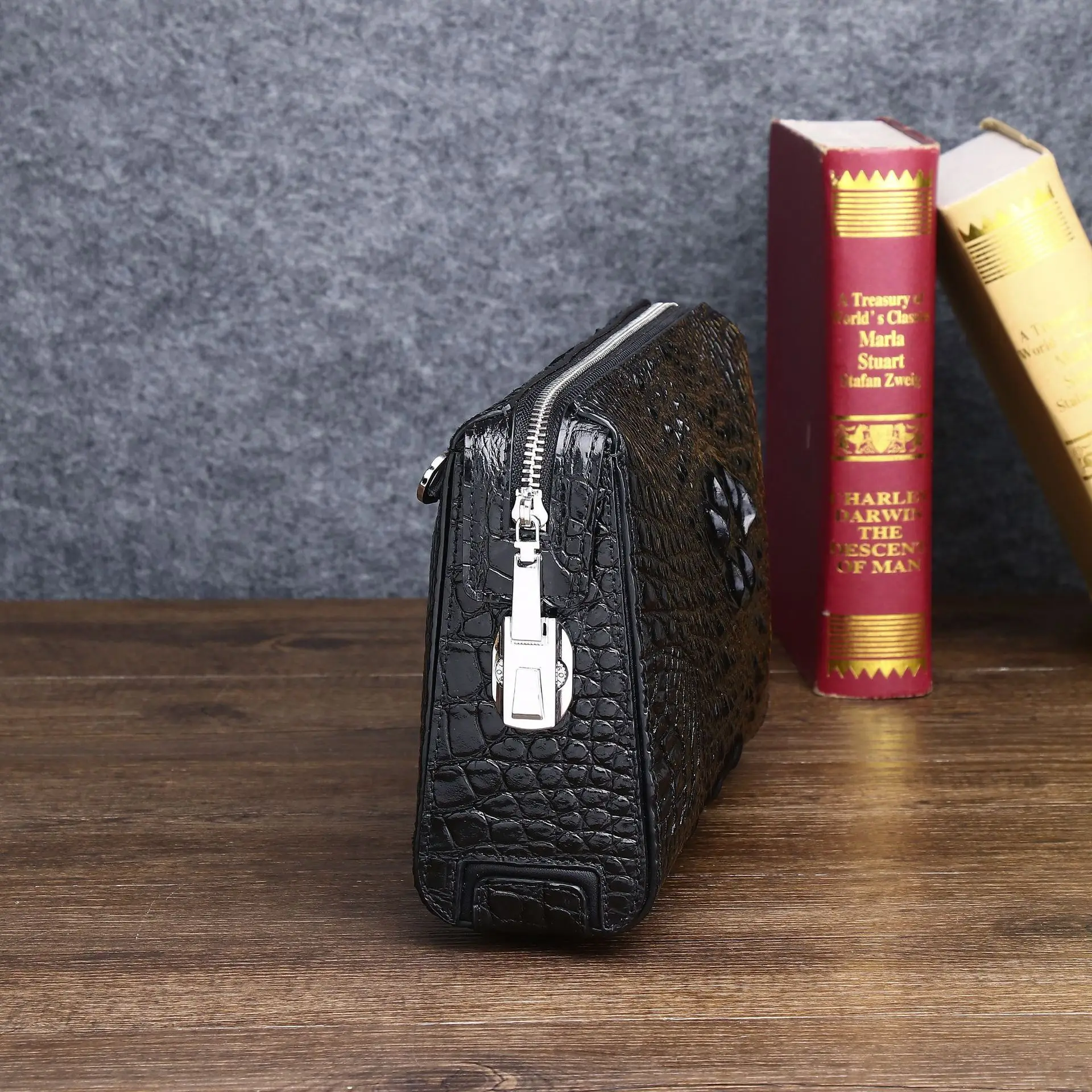 New Crocodile Skull Pattern Handbag Large Capacity Password Lock Handbag Leather Wallet Business Women Wallets Portfolio Wallet