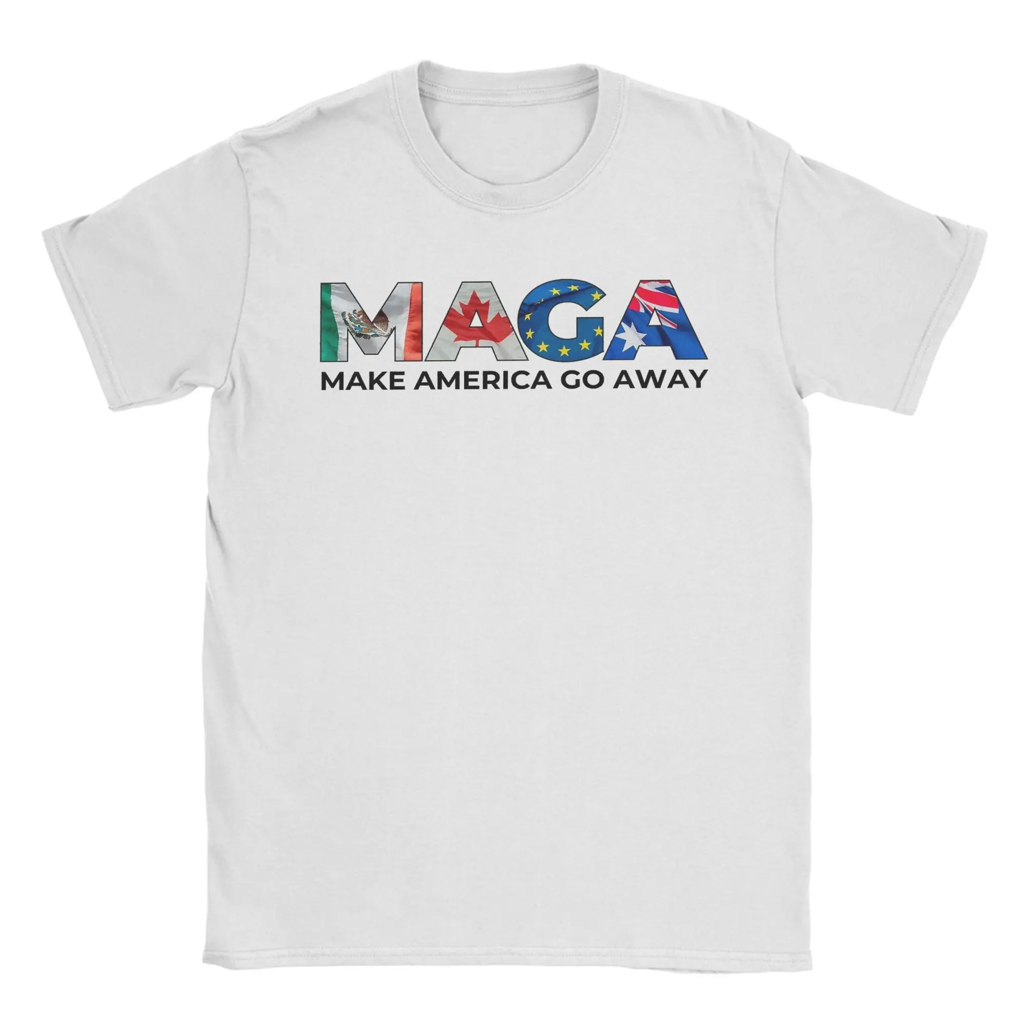 MAGA Make America Go Away Men's T Shirts Mexico Canada Australia Hipster Tee Shirt Short Sleeve Crewneck T-Shirt Cotton Clothes