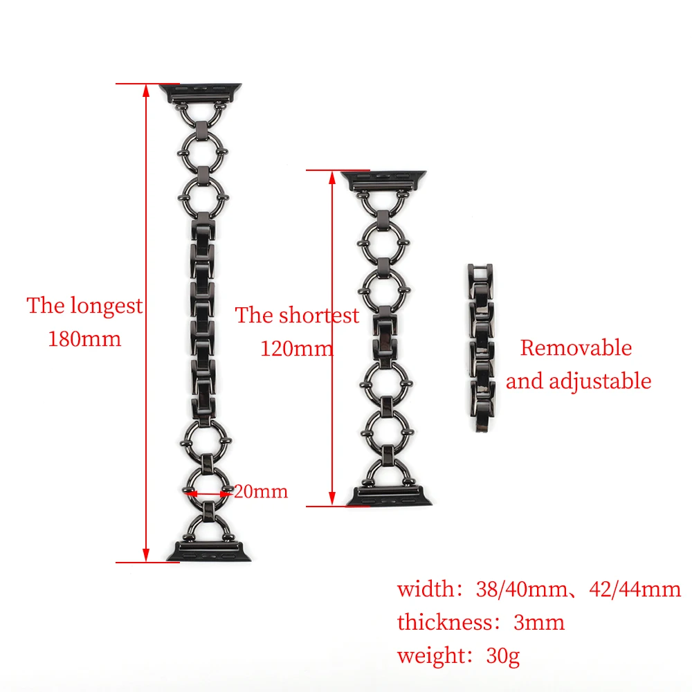 Steel Strap for Watch Band Chain 45mm 42mm 44mm Women Metal Bracelet for Series 7 6 se 5 4 3 41mm 38mm 40mm Correa